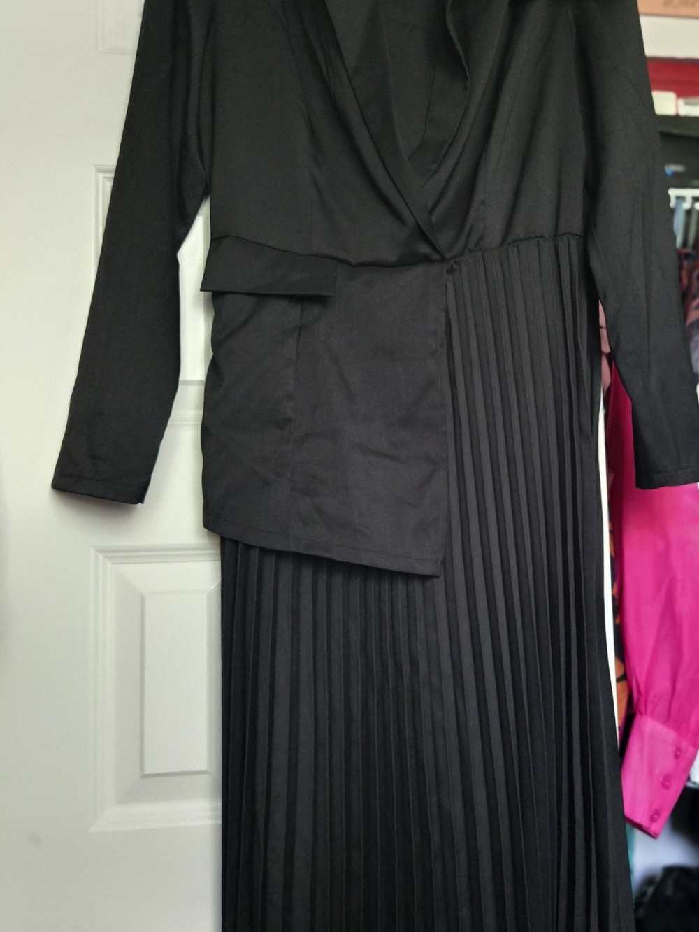 SHEIN Black Textured Blazer Dress